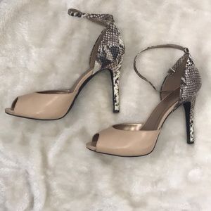 Stiletto, Nude, snakeskin, peep toe heels